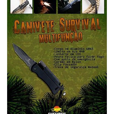 Canivete Guepardo Survival Multif.Pederneira CA0800
