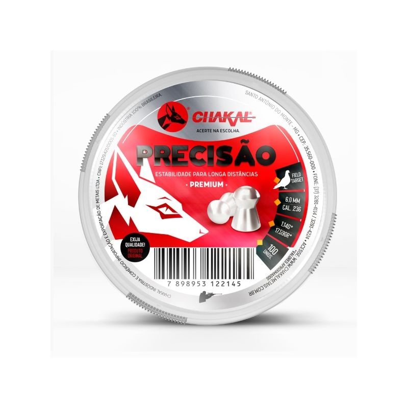 CHUMBINHO CHAKAL PRECISÃO 6,00MM C/100UN
