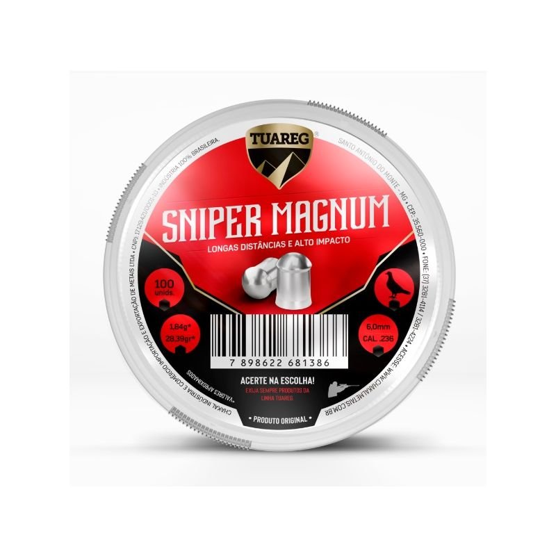 CHUMBINHO TUAREG SNIPER MAGNUM 6,00MM C/100UN