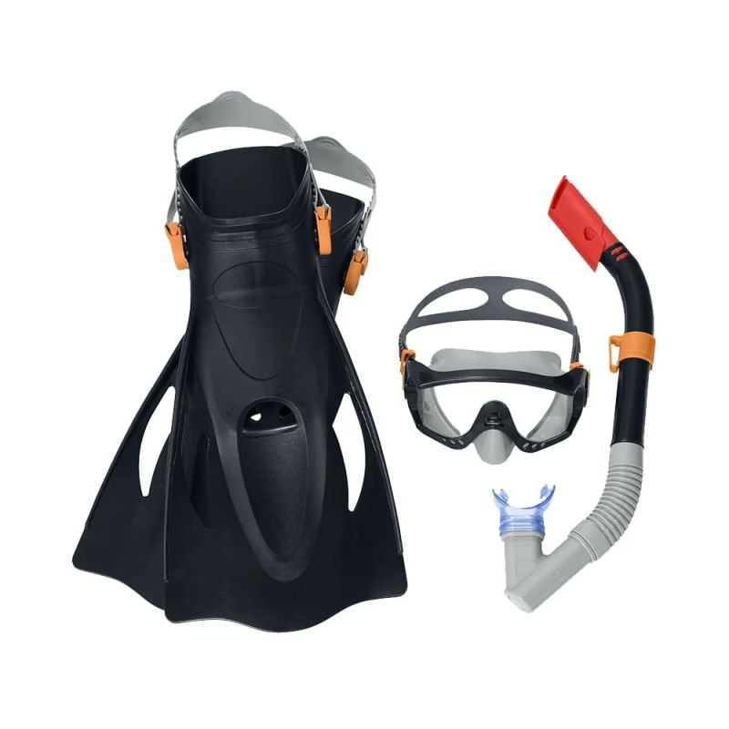 Kit Snorkel + mascara de mergulho+pé de pato juvenil Bestway Spark Wave R/25020