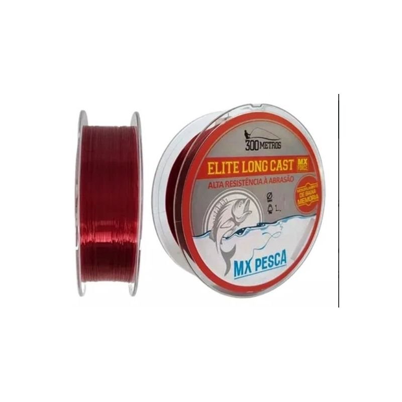 Linha MX PESCA Elite Long Cast Vermelha 300mt