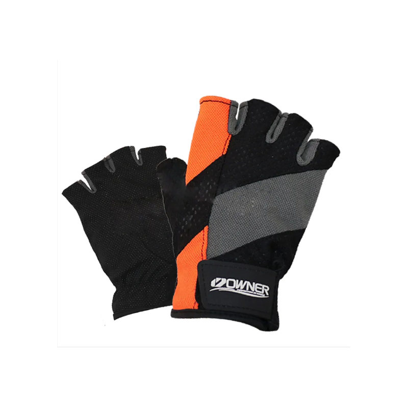 Luva Owner Field Sensor M.9654 T:L 5 Dedos Cort.Preta c/Cinza e Laranja