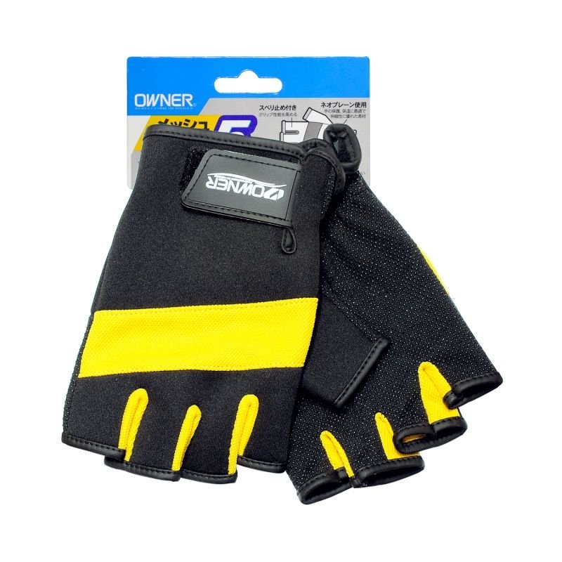 Luva Owner Neoprene M.9643 T:L 5 Dedos Cort.Preto c/Amarelo